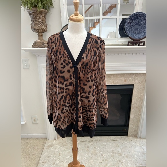 Chico's Leopard Print Cardigan - Picture 1 of 9